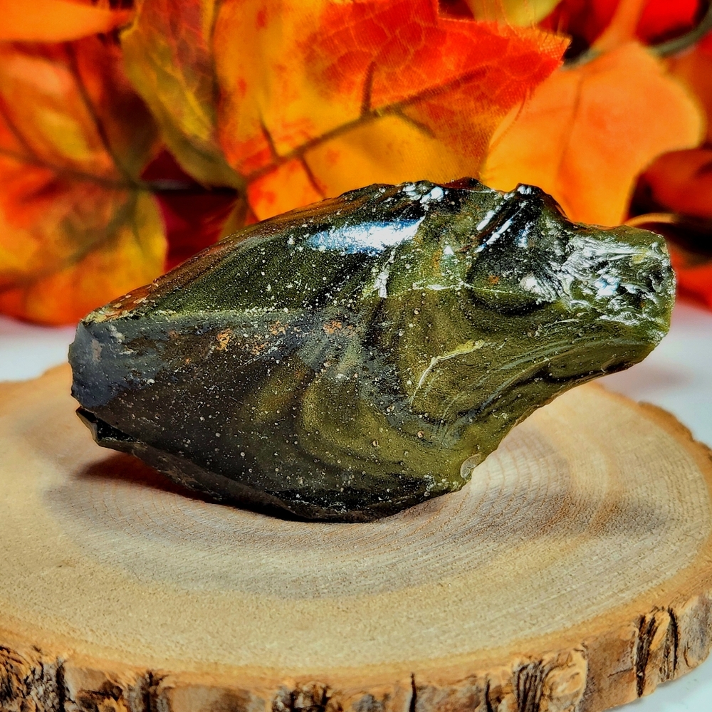 Glass Slag Palm Stone